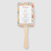 Abstract bloemenvogels Mid Century-huwelijksprogra Handwaaier (Voorkant)