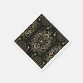 Abstract bloemenzwart en goudpatroon servet (Hoek)