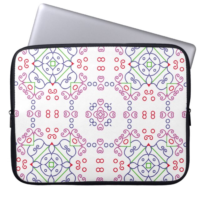 Abstract bloemetjesontwerp abstract, kunst, thuis laptop sleeve (Voorkant)