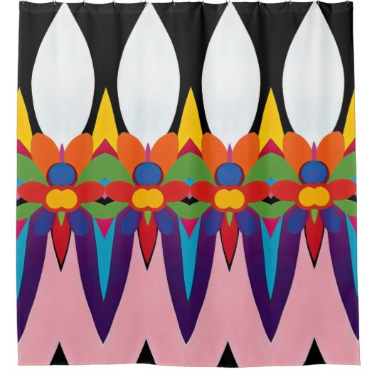 Abstract bloemfeest douchegordijn (Voorkant)