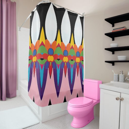 Abstract bloemfeest douchegordijn