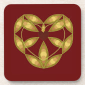 Abstract bloemhart drankjes onderzetter (Voorkant)