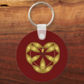 Abstract bloemhart sleutelhanger (Voorkant)