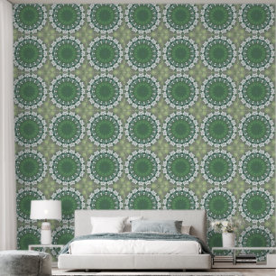 Abstract bloemig Elegant Lentegroen Behang