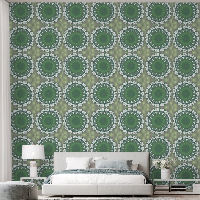 Abstract bloemig Elegant Lentegroen Behang (Slaapkamer)