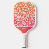 Abstract bloemig elegante ombrégrafiek monogram pickleball paddle (Achterkant)
