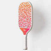 Abstract bloemig elegante ombrégrafiek monogram pickleball paddle (Links)