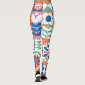 Abstract bloemig, Scandinavisch volksontwerp. Leggings (Achterkant)