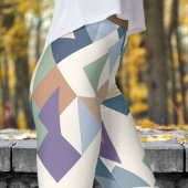 Abstract bloemig wit mozaïekpatroon leggings