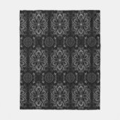 Abstract bloemig zwart en grijs fleece deken (Voorkant)