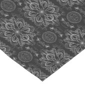 Abstract bloemig zwart en grijs medium tafelloper (Hoek)