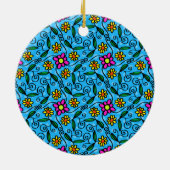 Abstract bloemkeramiekornament keramisch ornament (Achterkant)