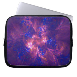 Abstract bloemlicht Paarse en blauwe patronen mix Laptop Sleeve