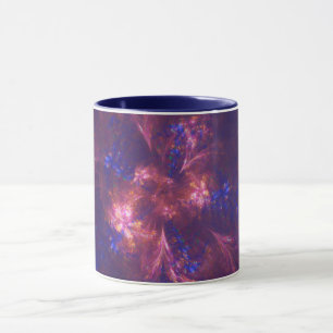 Abstract bloemlicht Paarse en blauwe patronen mix Mok