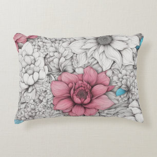 Abstract Bloemmotief Accent Kussen
