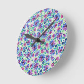 Abstract Bloemmotief - Acrylaat Wandklok (Hoek)