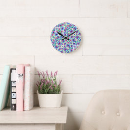 Abstract Bloemmotief - Acrylaat Wandklok