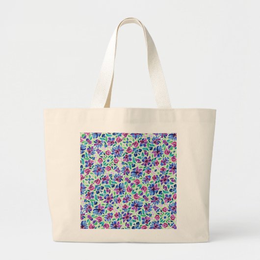 Abstract Bloemmotief - Boodschappentas Grote Tote Bag (Voorkant)
