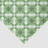 Abstract bloemmotief in zwart groen op wit tissuepapier (Detail)