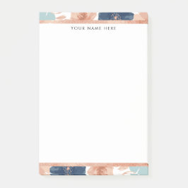 Abstract bloemmotief met roze gouden rand post-it® notes