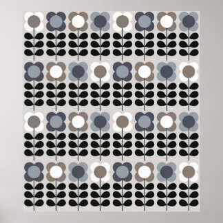 Abstract bloemmotief naadloos patroon. Nordic stij Poster