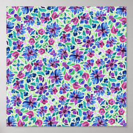 Abstract Bloemmotief - Poster