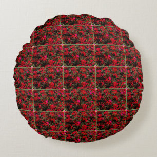 Abstract Bloemmotief Ronde Kussen