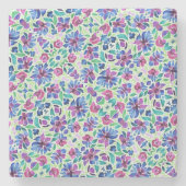 Abstract Bloemmotief - Stenen Onderzetter (Voorkant)