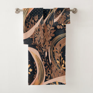 Abstract bloemmotief, stippen van polka, wijnstokk bad handdoek
