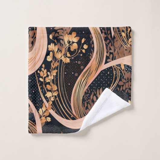 Abstract bloemmotief, stippen van polka, wijnstokk bad handdoek (Wasdoekje)