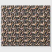 Abstract bloemmotief, stippen van polka, wijnstokk cadeaupapier (Vlak)