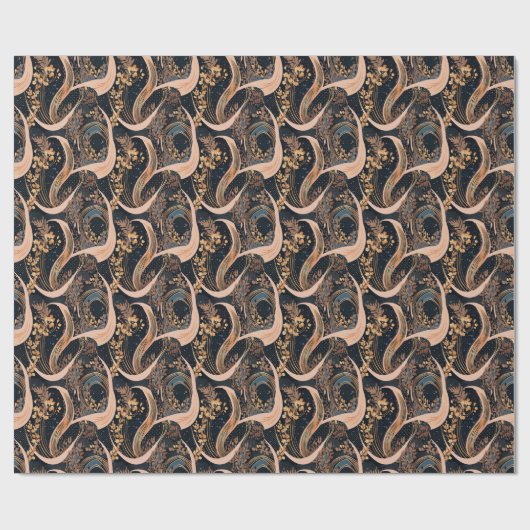 Abstract bloemmotief, stippen van polka, wijnstokk cadeaupapier (Vlak)