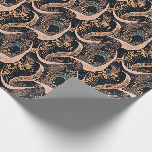 Abstract bloemmotief, stippen van polka, wijnstokk cadeaupapier (Hoek)