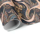 Abstract bloemmotief, stippen van polka, wijnstokk cadeaupapier (Rol Hoek)