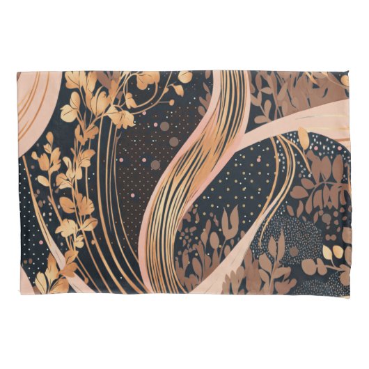 Abstract bloemmotief, stippen van polka, wijnstokk kussensloop (Voorkant-Links)