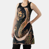 Abstract bloemmotief, stippen van polka, wijnstokk schort (Insitu)