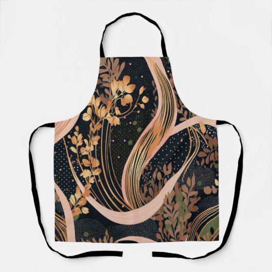 Abstract bloemmotief, stippen van polka, wijnstokk schort (Voorkant)
