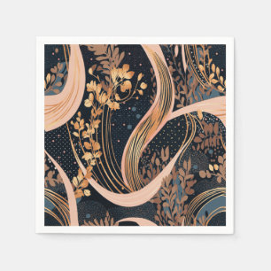 Abstract bloemmotief, stippen van polka, wijnstokk servet