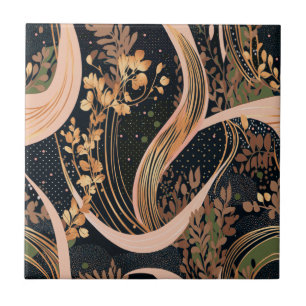 Abstract bloemmotief, stippen van polka, wijnstokk tegeltje