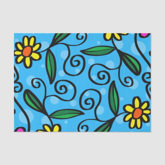 Abstract bloemmotief tissuepapier (Voorkant)