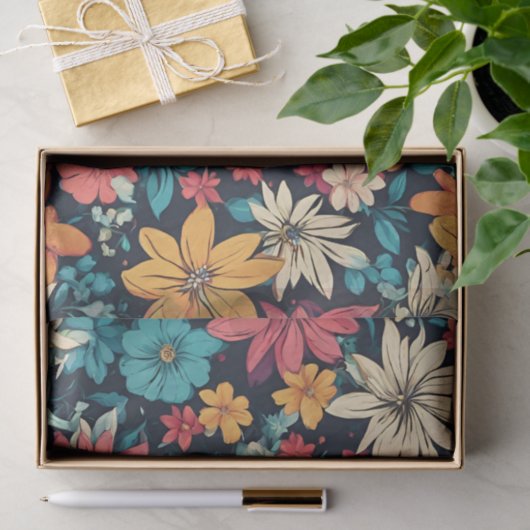 Abstract bloemmotief voor elke gelegenheid tissuepapier (Geschenk)