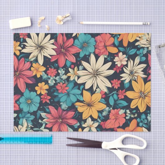 Abstract bloemmotief voor elke gelegenheid tissuepapier (Craft)