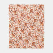 Abstract Bloemmotief Waterverfpatroon Herfstkleure Fleece Deken (Voorkant)