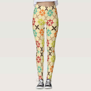Abstract bloemmozaïek leggings