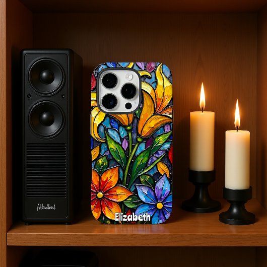 Abstract bloemmozaïekkunstwerk Case-Mate iPhone case