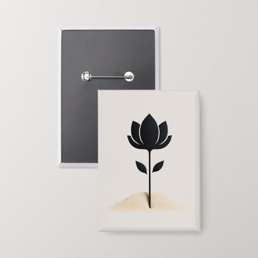 Abstract bloemontwerp button (Voorkant / Achterkant)