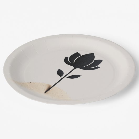 Abstract bloemontwerp papieren bordje (Gekanteld)