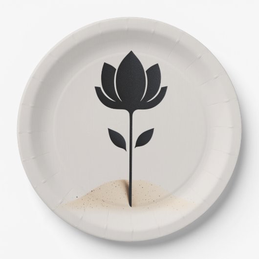 Abstract bloemontwerp papieren bordje (Voorkant)