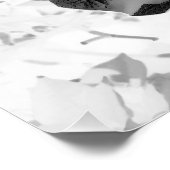 Abstract bloemontwerp - rood en paars boven wit perfect poster (Hoek)