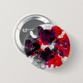 Abstract bloemontwerp - rood en paars boven wit ronde button 5,7 cm (Voorkant /achterkant)
